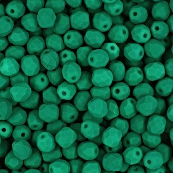 Manumi české broušené korálky 4mm Neon Dark Emerald
