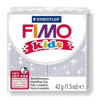 FIMO Kids 42g (8030-812) stříbrná s třpytkami