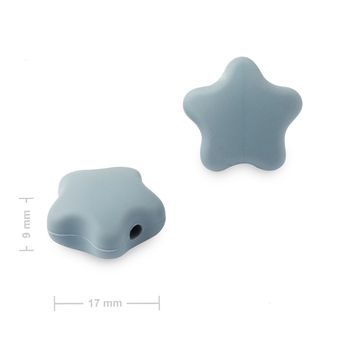 Mărgele din silicon steluță 17x16x9mm Dim Grey