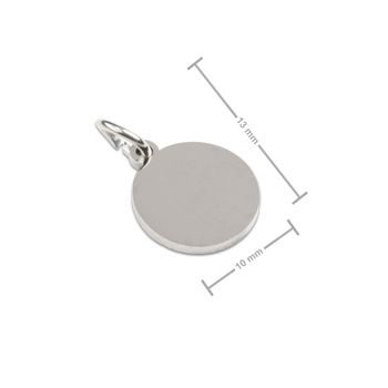 Přívěsek z chirurgické oceli medailon pro gravírování 10 mm
