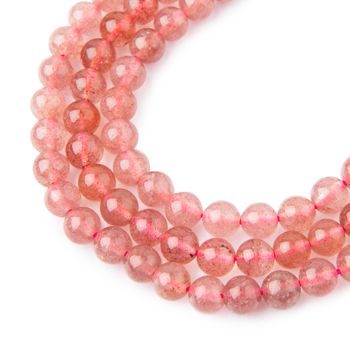 Strawberry Quartz beads 6mm