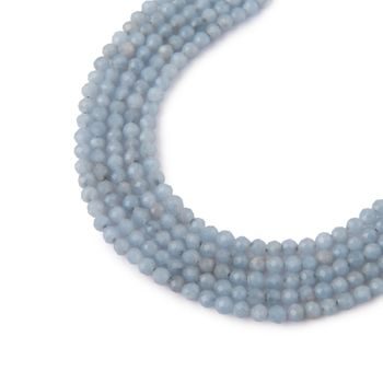 Blue Angelite faceted beads 2mm