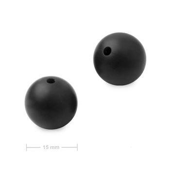 Mărgele rotunde din silicon 15mm Black