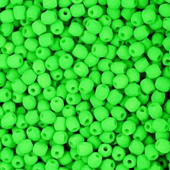 Glass fire polished beads 3mm Neon Green