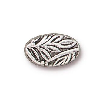 TierraCast bead Botanical antique silver