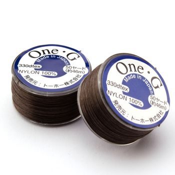 Toho One-G nylon beading thread brown No.10