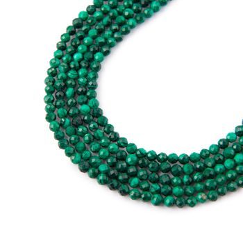 Malachite faceted beads 2mm