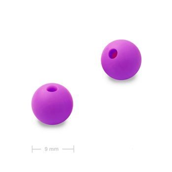 Silicone round beads 9mm Lavender