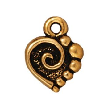 TierraCast pendant Spiral Heart antique gold