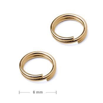 Double split ring 6mm in the colour of gold