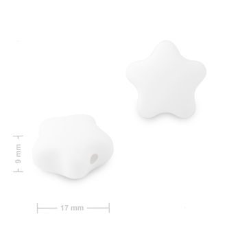 Mărgele din silicon steluță 17x16x9mm Snow White