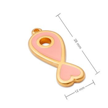 Manumi pendant pink fish 28x12mm gold-plated