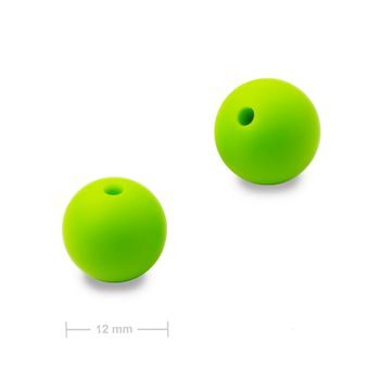 Silicone round beads 12mm Chartreuse Green