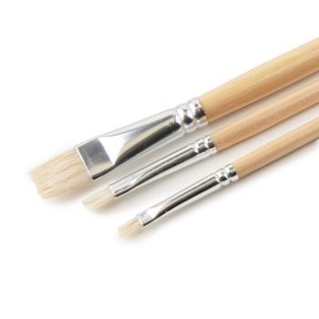 Art Creation hog bristle flat brushes 3pcs