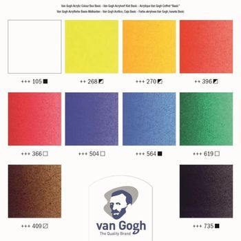 Van Gogh sada akrylových barev Basic 10 x 40ml - pateta barev