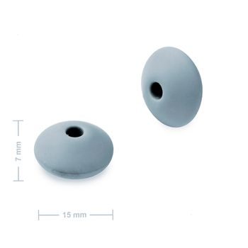 Mărgele din silicon disc 12x7mm Dim Grey