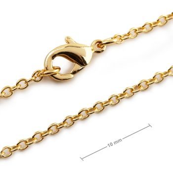Jewellery chain with 2mm link with a clasp in the colour of gold 45cm