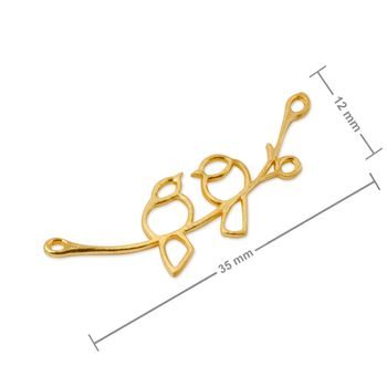 Amoracast connector doves on a branch 35x12mm gold-plated