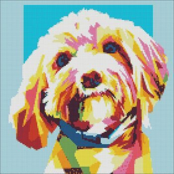 Diamond painting picture colorful dog 40x40cm