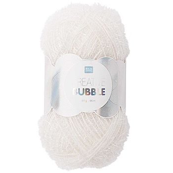 Rico design háčkovacia priadza na výrobu žiniek Creative Bubble odtieň 001 biela