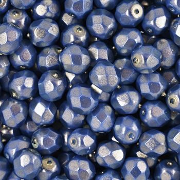 Glass fire polished beads 6mm Halo Ethereal Ultramarine