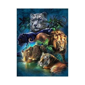 Diamond painting jungle animals