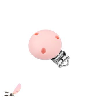 Silicone dummy clip 34mm with 3 holes and a metal buckle Pink Blush