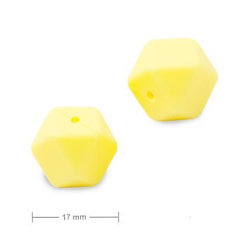 Silikonové korálky hexagon 17mm Icecream Yellow