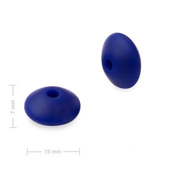 Silicone lentil beads 12x7mm Navy Blue