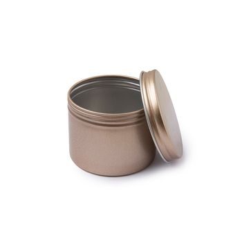 Aluminium candle container 65x50mm in the colour of gold