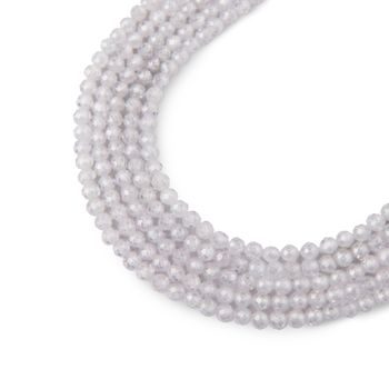 White Cubic Zirconia faceted beads 2mm