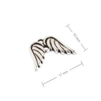 Manumi connector angel wings 17x12mm silver-plated