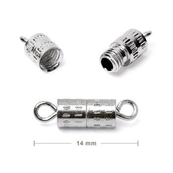 Screw clasp 14mm in the colour of silver