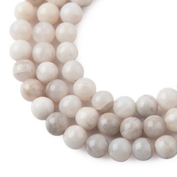 White Lace Agate beads 8mm