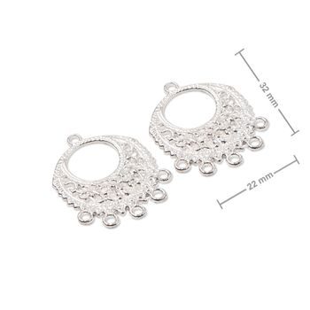 Decorative chandelier earring findings 32x22mm silver colour