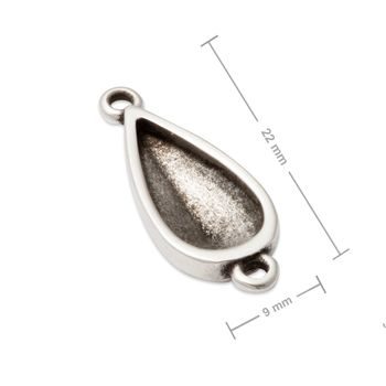 Manumi spájací diel s lôžkom na SWAROVSKI 4322 14x7mm postriebrený