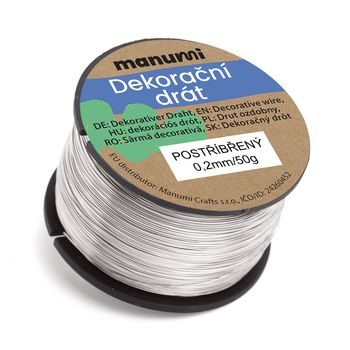 Postříbřený drát 0,2 mm/50 g
