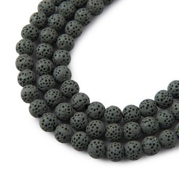 High Quality Gray Lava beads 6mm