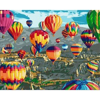 Paint by numbers painting with hot air balloons 40x50cm