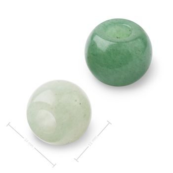 Mineral Aventurine bead with large hole for Macramé 14x11mm