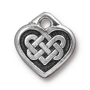 TierraCast přívěsek Small Celtic Heart starostříbrný