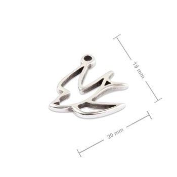 OmegaCast pendant swallow 20x19mm silver-plated