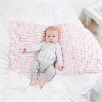 Rico design háčkovacia bambulková priadza POMPON Print ružovo-biela