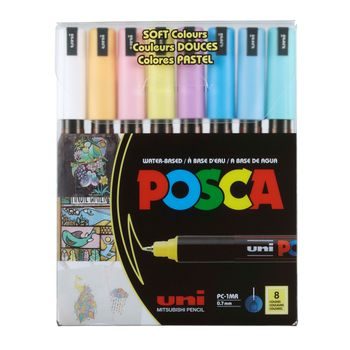 POSCA fixy sada 1MR akrylové pastelové barvy mix 8ks