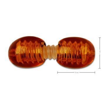 Plastic screw clasp in amber colour dark cognac