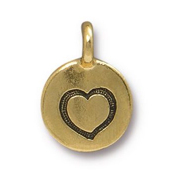 TierraCast přívěsek Heart starozlatý