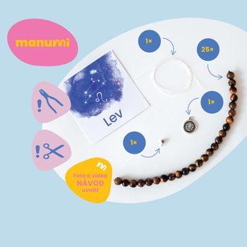Manumi kreativní sada na výrobu náramku z minerálů se znamením zvěrokruhu Ryby