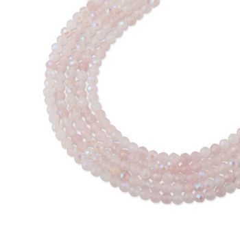 Plated Rose Quartz faceted beads 2mm