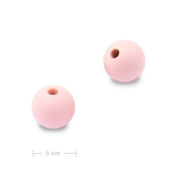 Mărgele rotunde din silicon 9mm Baby Pink