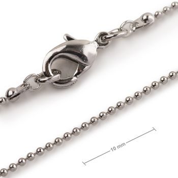 Jewellery ball chain with a clasp in the colour of platinum 45cm